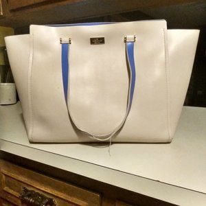 Tan/Blue Large Handbag